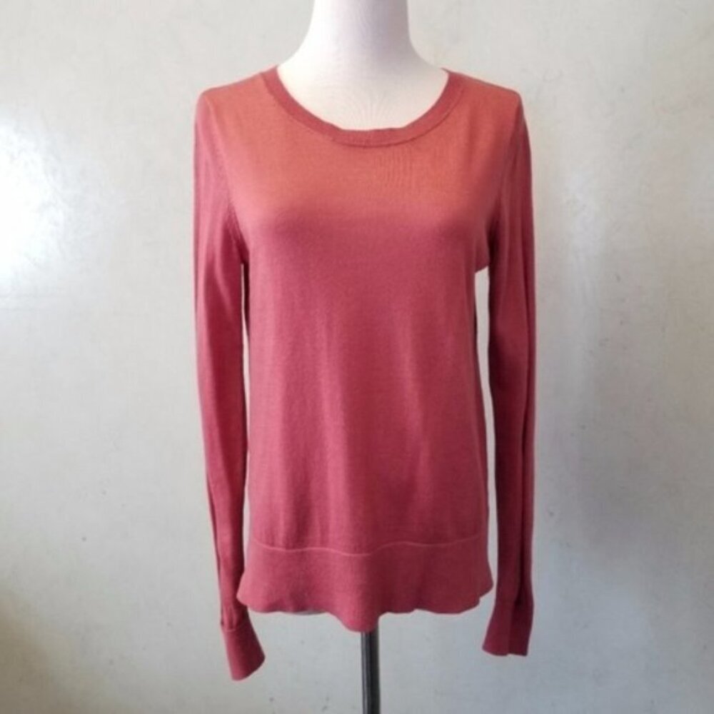 LOFT coral sweater back zipper women's size S (118)